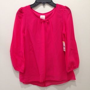 NWT Girls Chiffon Bow Back Top